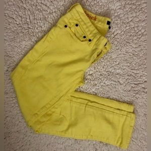Jcrew bright yellow toothpick skinny jeans